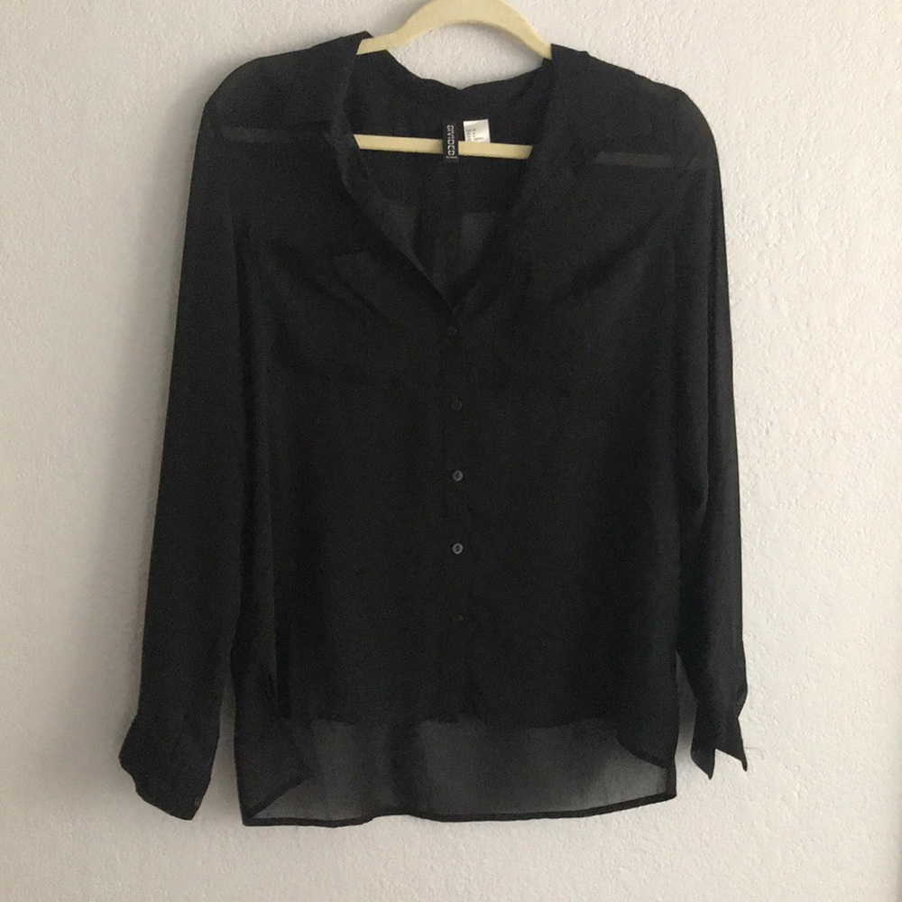 Sheer black blouse